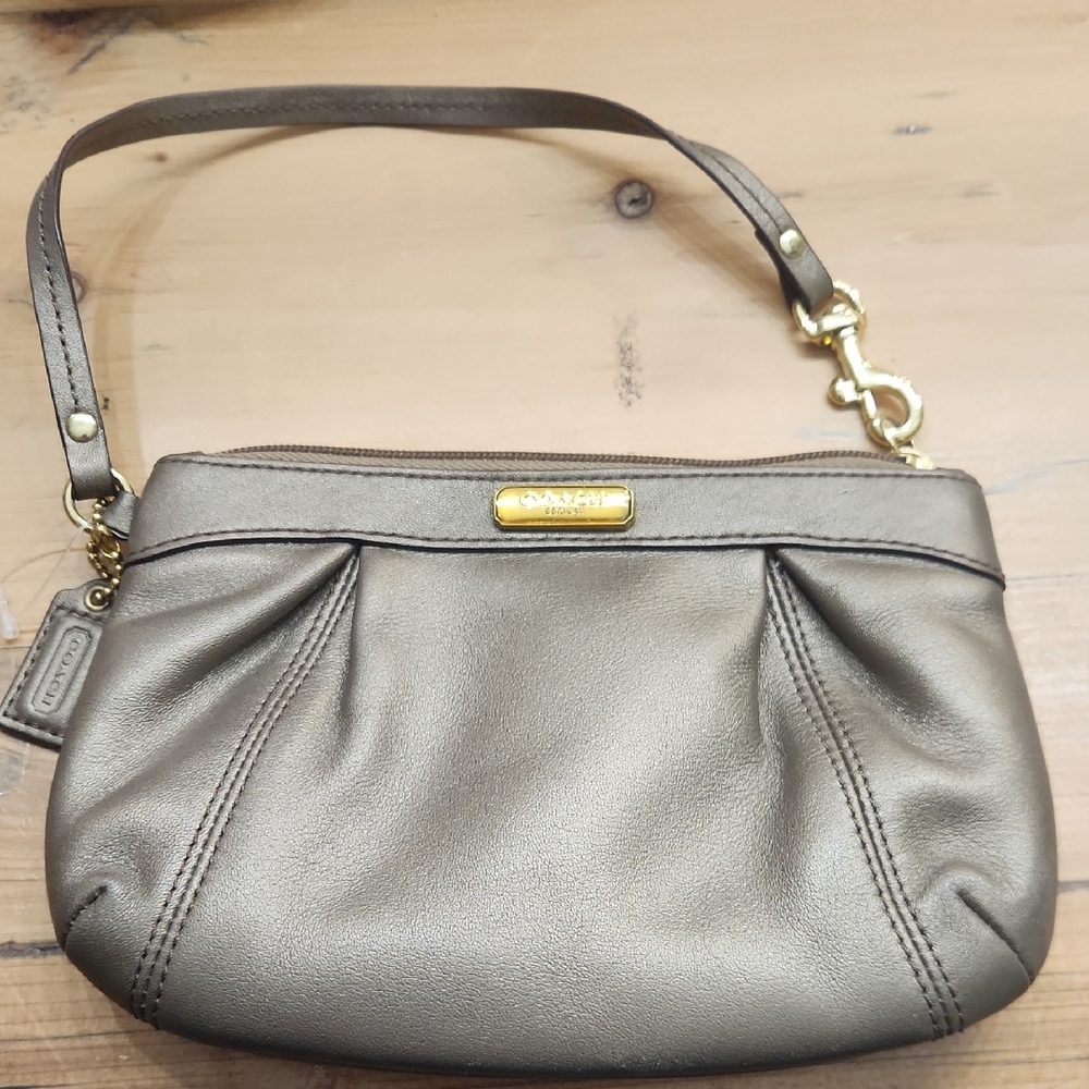 Coach Metallic Leather Wristlet